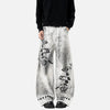 Western Style Faded Music Printting Denim