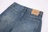 Irregular Faded Spliced Rinse Bell Leg Denim