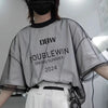 Sleeve Short Design Mesh Piece Investment T-Shirt