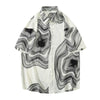Mens Ice Silk Retro Print Relaxed Top