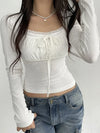 Coquette Ruched Bow Bust Top