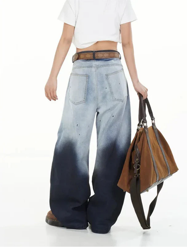 Heritage Western Ombre Design Curved Denim alternatif görünüm
