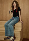 Signature Rinse Stitched High-Rise Denim