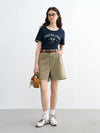 Aged Contrast Stitch Round Neck T-Shirt