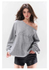 Kadın Harf Baskılı Sweatshirt, kombin görünüm — Navra Wear