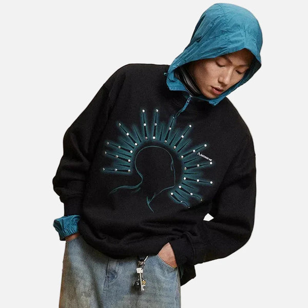 Stud Print Fall Street Sweatshirt