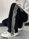 Çizgili Bol Kesim Jogger, yan görünüm — Navra Wear