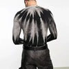 Block-Style Slim Fit Long Sleeve Illustrated T-Shirt