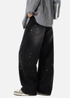Yıkanmış Baggy Japon Baskılı Jean Pantolon, stil görünüm — Navra Wear