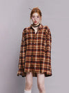 Retro Plaid Cool Oversized Long Blouse