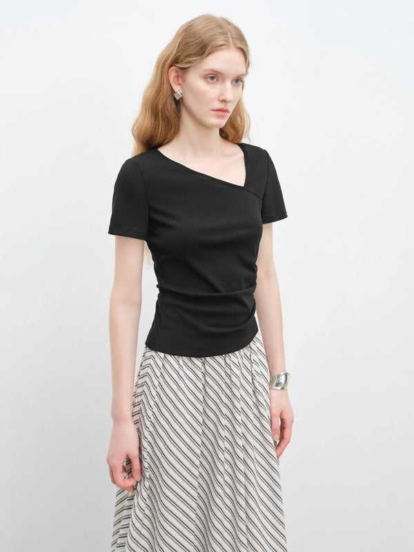 V-Neck Irregular Unique T-Shirt