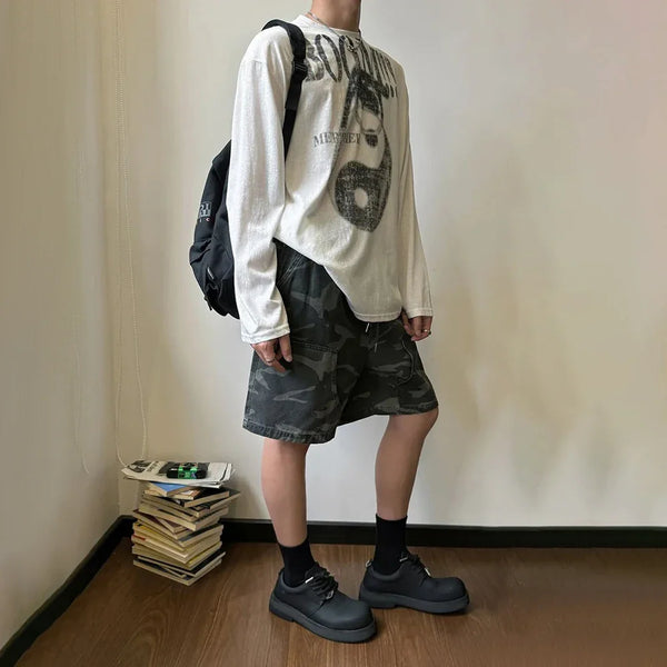 Chic Chinese Style Designed Print Long Sleeve T-Shirt alternatif görünüm