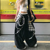 Charcoal Plaid Wide Street Pants