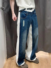 Heritage Mosaic Destroyed Low Waist Denim