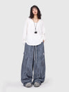 Smog Blue Ripped Jazz Trousers