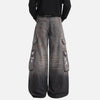 Western Style Paint Splash Denim Utility Denim