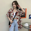 Rose Print K-Vintage Short Sleeve Blouse