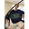 Time-Worn Letter Print Wide-Body Sweatshirt
