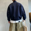 Fold Collar Retro Stitch Sweatshirt