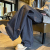 Handsome Plain Tone Splicing Relaxed Denim