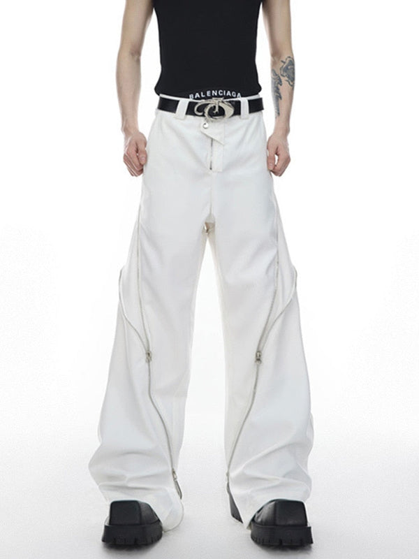 Zip Side Solid Trousers alternatif görünüm