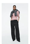 Women Pink Ethereal Spring Everyday Knit T-Shirt
