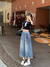 2000s Mosaic Tie Faded Denim Shorts