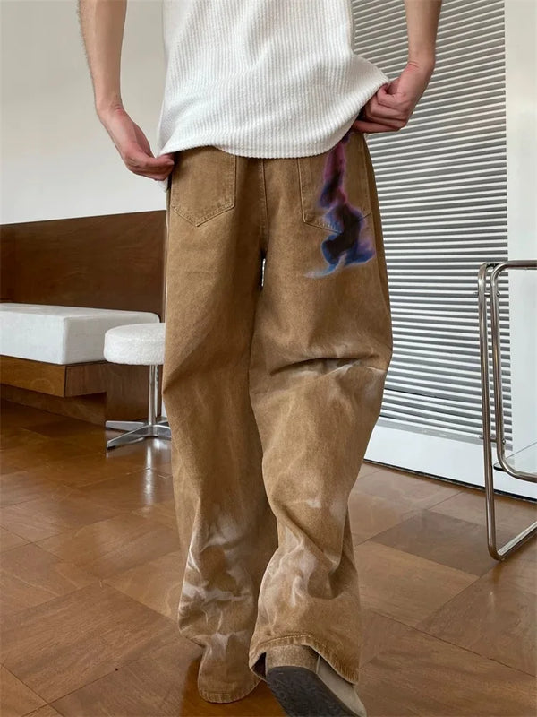 2000s Laidback Bottoms Cyber Brown Relaxed Denim alternatif görünüm
