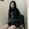 Butterfly Faded Dark Oversized Sweatshirt