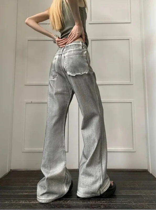 Women Classic Bell Leg High-Rise Denim alternatif görünüm