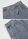 Y2K Baggy Gotik Baskılı Jean Pantolon, önden görünüm — Navra Wear