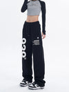 Vintage Wide Leg Harf Baskılı Jogger, yan görünüm — Navra Wear