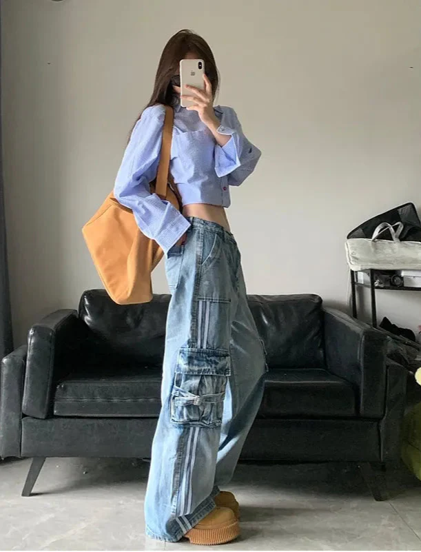 Women Classic Comfort Heritage Blue High-Rise Utility Denim
