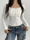 Coquette Ruched Bow Bust Top