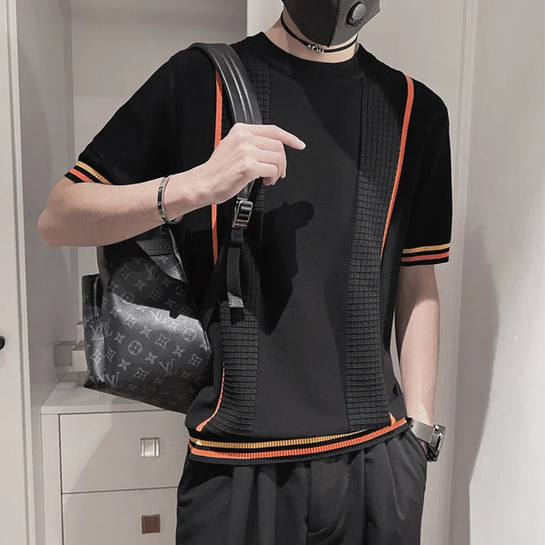 Heritage Soft-Touch Plaid Everyday Short Sleeve Knit T-Shirt alternatif görünüm