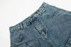 Irregular Mosaic Utility Denim Bell Leg Denim