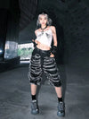 Metro 2000s Heritage High-Rise Black Denim Shorts