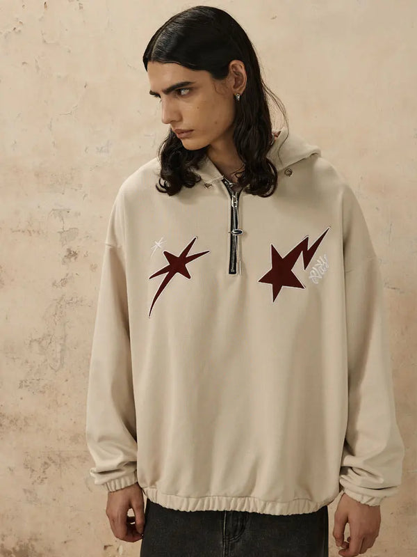 Relaxed Star Embroidery Sweatshirt alternatif görünüm