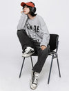 Çiçek Desenli Sweatshirt, kombin görünüm — Navra Wear