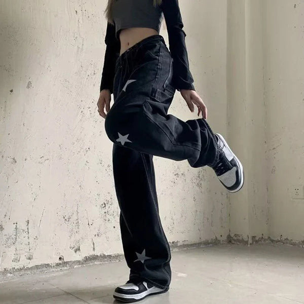 2000s Stellar Mosaic Bell Leg Denim alternatif görünüm
