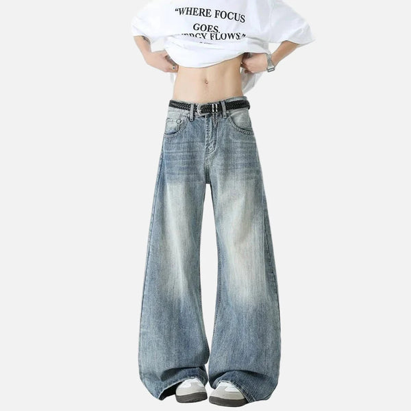 Durable Slightly Bell Western Style Bell Leg Denim