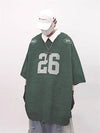 Throwback Oversized Letter Print Jersey T-Shirt