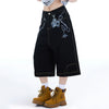 Contrast Timeless Color Wide Leg Denim Shorts