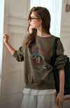 Warm Print Relaxed Sweatshirt