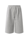 Soft Gray Relaxed Casual Drawstring Denim Shorts