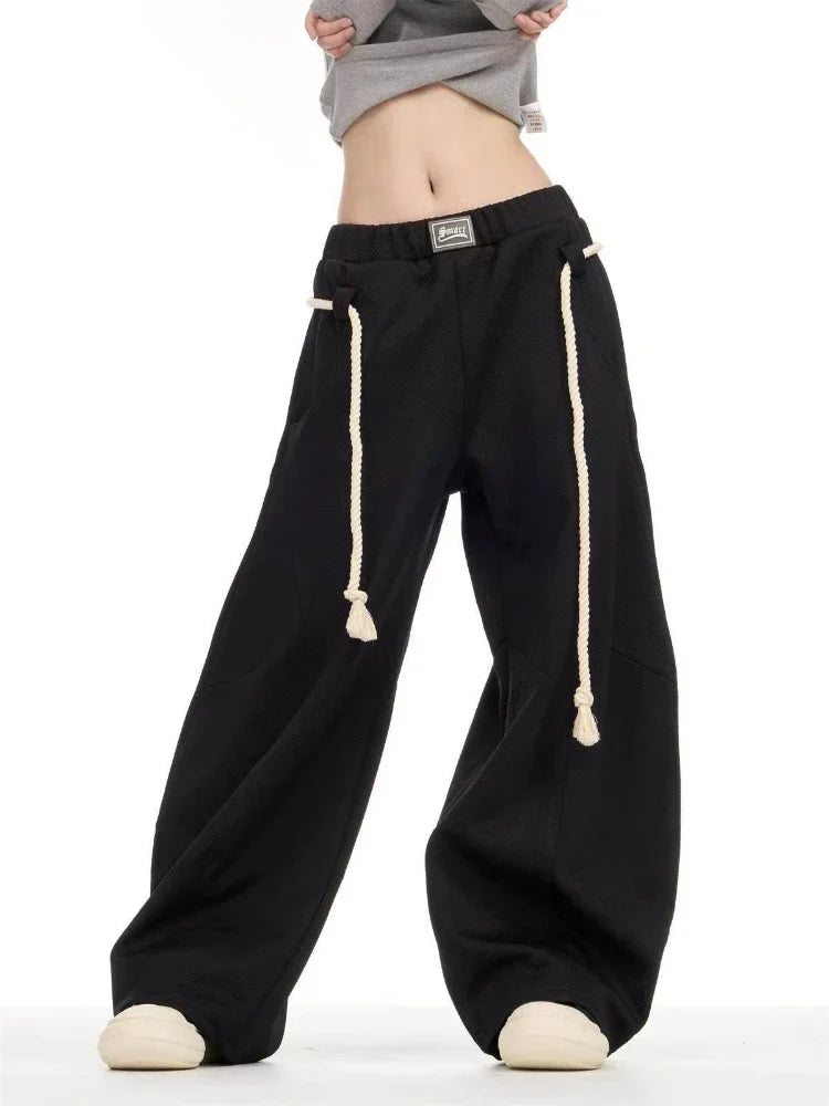 Wide Leg Beli Lastikli Jogger, önden görünüm — Navra Wear