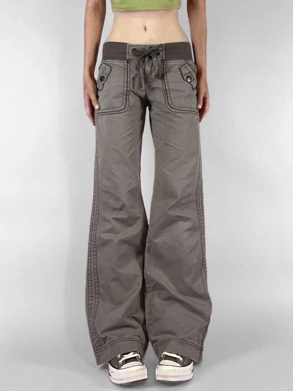 Low-Rise Lace-Up Trousers alternatif görünüm