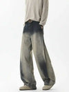 Blue Relaxed High Waisted Wide Legg Denim