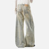 Chic Coated Printing Rinse Bell Leg Denim