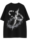 Obsidian Letter Print Crewneck T-Shirt